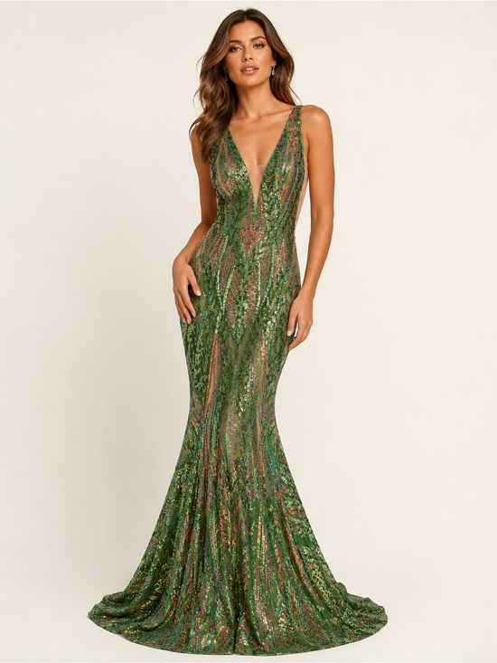 Jovani Dresses & Skirts - NWT JOVANI Green High Glam Sequin Prom Gown 22770 ~ Size 4 ~ Retail $829